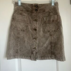 PrAna Button Down Corduroy Style Womens Brown Skirt - Size 2